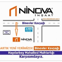 NİNOVA İNŞAAT YENİ ADRESİNDE..